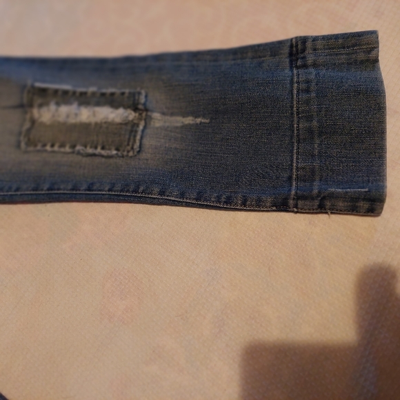 Bebe ☆ Y2k 26 Denim Capri Cropped Jeans USA Made Patchwork Rare Dope Vintage - Picture 8 of 14